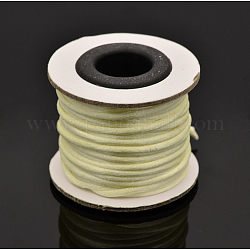 Cordons fil de nylon tressé rond de fabrication de noeuds chinois de macrame rattail, cordon de satin, jaune verge d'or clair, 2mm, environ 10.93 yards (10 m)/rouleau