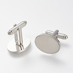Gemelos botones de latón, fornituras de mancuernas para accesorios de prendas de vestir, Platino, 26mm