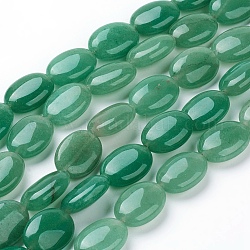 Natürlichen grünen Aventurin Perlen Stränge, Oval, 18x13x7 mm, Bohrung: 1 mm, ca. 22 Stk. / Strang, 15.3 Zoll (39 cm)