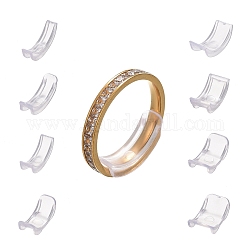 8 Uds. Ajustador de tamaño de anillo invisible de plástico de 8 tamaños, encajar anillos de 1~10 mm de ancho, Claro, 18~20x4~11.5x3mm, 1pc / tamaño