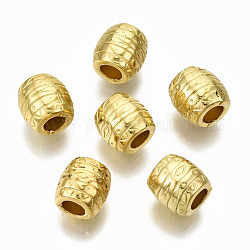 Ccb-Kunststoffperlen aus Europa, Großloch perlen, Fass, golden, 10x10 mm, Bohrung: 5 mm, ca. 833 Stk. / 490 g