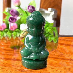Natürliche grüne Aventurin Anzeige Dekorationen, Reiki-Energiesteinfigur, Buddha, 50.8 mm