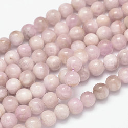 Rotonde kunzite naturali fili di perline, perle di spodumene, grado ab, 6mm, Foro: 1 mm, circa 63pcs/filo, 15.5 pollice