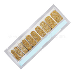 Autocollants d'ongle, pour les décorations d'ongles, 1pc pad d'alcool et 1pc petite lime à ongles, verge d'or, 14.5x7.5 cm
