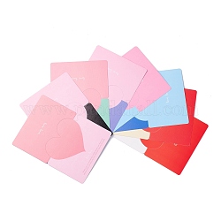 Coeur cartes de vœux, cartes d'amour pour la saint valentin, pour la fête de mariage d'anniversaire, rectangle, couleur mixte, 96x135x0.3mm, 50 pcs /sachet 