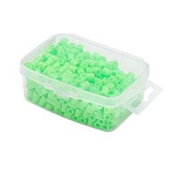 1 boîte de 5mm perles hama PE bricolage recharges de perles à repasser pour enfants, Tube, pelouse verte, 5x5mm, Trou: 3mm, environ 500 pcs / boîte