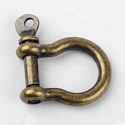 D-Ring-Ankerschäkel aus tibetischer Legierung, Antik Bronze, 25x19.5x3.5 mm, Bohrung: 2 mm