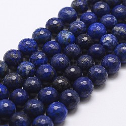 Filo di Perle lapis lazuli naturali , tinto, sfaccettato, tondo, 8mm, Foro: 1 mm, circa 44pcs/filo, 14.9 pollice~15.1 pollici