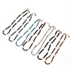 Collana di pietre preziose e perle naturali e perline di vetro con 304 fermaglio in acciaio inossidabile da donna, 18.11 pollice (46 cm)