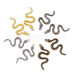 Beadthoven 36pcs 4 цвета сплава тибетского стиля большие подвески, форма змеи, разноцветные, 53~53.5x23~25x3~3.5 мм, отверстие : 2.5 мм, 9 шт / цвет