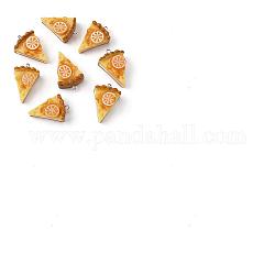 Pendentifs en résine opaque, avec boucles en alliage de ton platine, nourriture imitation, pizza triangulaire, orange, 33x21.5x12.5mm, Trou: 2mm