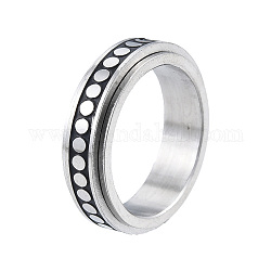 201 Stainless Steel Moon Phase Rotating Finger Ring, Calming Worry Meditation Fidget Spinner Ring for Women, Stainless Steel Color, Inner Diameter: 17mm