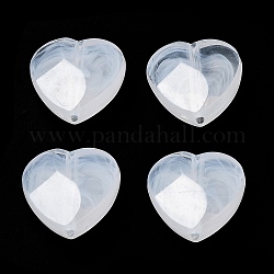 Cuentas de concha de imitación de acrílico transparente, corazón, blanco, 17x17x7mm, agujero: 1.6 mm, aproximamente 413 unidades / 500 g