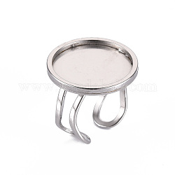 201 ajuste de anillo de almohadilla de acero inoxidable, Corte con laser, color acero inoxidable, Bandeja: 20 mm, tamaño de EE. UU. 7 1/4 (17.5) ~ tamaño de EE. UU. 8 (18 mm)