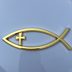 Водонепроницаемый 3d Иисус рыба абс пластик самоклеящаяся наклейка, автомобильные наклейки, украшение автомобиля своими руками, накрест, 140x45 мм