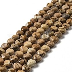 Natürliches Bild Jaspis Perlen Stränge, Herz, 8~8.5x8~9x5 mm, Bohrung: 1 mm, ca. 50~51 Stk. / Strang, 15.55~15.75'' (39.5~40 cm)
