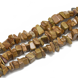 Натуральное дерево каменным кружевом бисер нитей, чип, 8~30x7~17x2~12 мм, отверстие : 1 мм, около 110~150 шт / нитка, 31.4 дюйм