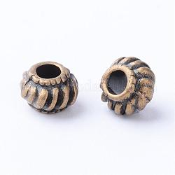 Tibetischer stil legierung perlen, Cadmiumfrei und Nickel frei und Bleifrei, Antik Bronze, 6.5x4.5 mm, Bohrung: 2.5 mm, ca. 2170 Stk. / 1000 g