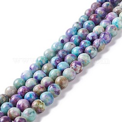 Chapelets de perles en calcite naturelle, ronde, violet, 6mm, Trou: 1mm, Environ 65~66 pcs/chapelet, 15.94 pouce (40.5 cm)