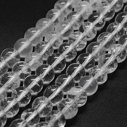 Chapelets de perles en cristal de quartz naturel, perles de cristal de roche, ronde, grade AB, 8mm, Trou: 1mm, Environ 47 pcs/chapelet, 14.2 pouce (36 cm)