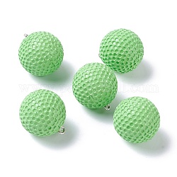 Colgantes de plástico, con aros de hierro en tono platino, tenis desigual y rugby, verde pálido, 23x20mm, agujero: 2 mm