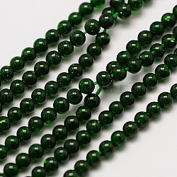 Synthétiques verts perles rondes goldstone brins, 2mm, Trou: 0.8mm, Environ 184 pcs/chapelet, 16 pouce