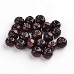 Perline di legno naturale, rondelle,  piombo libero, tinto, caffè, 8mm, Foro: 3 mm, circa 5600pcs/1000g