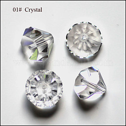 Perles d'imitation cristal autrichien, grade AAA, facette, diamant, clair, 9.5~10x7~8mm, Trou: 0.9~1mm