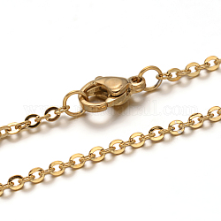 304 ожерелье цепи цепи нержавеющей стали, с карабин-лобстерами , золотые, 17.71 дюйм (45 см), 2 мм