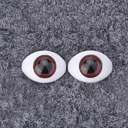 Globos oculares artesanales de muñecas de plástico, globos oculares huecos de miedo para la decoración de la fiesta de halloween, oval, coco marrón, 15x21x8.5mm