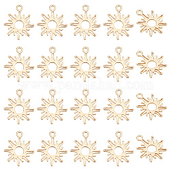 Superfindings 20 шт. латунные подвески солнечные латунные подвески 15x13 мм золотые подвески с подвесками для браслета ожерелья серьги ювелирные изделия отверстие: 1.5 мм
