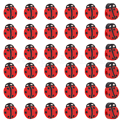 SUPERFINDINGS 200Pcs Handmade Polymer Clay Beads, Ladybug, Red, 10.5~12x8~9.5x4~5mm, Hole: 1.6~1.8mm