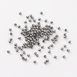 Perlas de espaciador de hierro, redondo, gunmetal, aproximamente 2 mm de diámetro, 2 mm de ancho, agujero: 1 mm, aproximamente 1330 unidades / 20 g