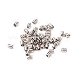 304 Edelstahl-Abstandhalter-Perlen, Rondell, Edelstahl Farbe, 1.5x1.5 mm, Bohrung: 0.8 mm