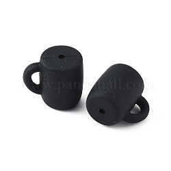 Силиконовые бусины, изготовление ожерелий и браслетов для кормящих мам своими руками, жующие подвески для чайников, чашка, чёрные, 20x22x16 мм, отверстие : 2.2 мм