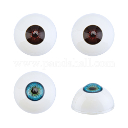 Pandahall elite 2 paia di occhi artigianali di 2 colori, acrilico all'esterno e resina di riempimento all'interno, per la realizzazione di bambole, mezzo tondo, rosso scuro, 32.5x18mm, colore misto, 32.5x18mm, 1pair / color