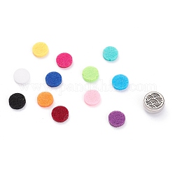 304 Stainless Steel Magnetic Diffuser Locket Aromatherapy Essential Oil Buckle, with Perfume Pad, Perfume Button for Face Mask, Flat Round with Fan, Mixed Color, 12x4.5mm