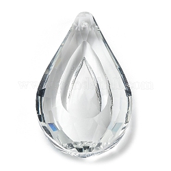 Ciondoli di vetro trasparente, sfaccettato, lacrima, per lampadari pendenti in cristallo, chiaro, 49.5x29x12mm, Foro: 1.8 mm