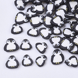 Cabochon in fimo fatti a mano, accessori moda decorazione nail art, pinguino, nero, 4~6.5x4~5.5x0.5~1.5mm, circa 35000~40000pcs/500g