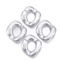 Окрашенные распылением пластиковые соединительные кольца ccb, разъемы для быстрой связи, для изготовления ювелирных цепочек, твист, серебряные, 32x29.5x7 мм, внутренний диаметр: 12x18 мм