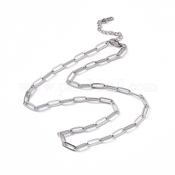 201 collar de cadena con clip de acero inoxidable para hombres y mujeres, color acero inoxidable, 17.72 pulgada (45 cm)