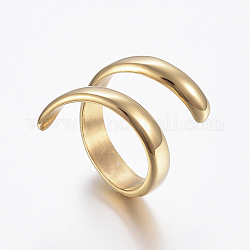 イオンプレーティング（ip）304ステンレスフィンガー指輪  ゴールドカラー  サイズ6  16mm