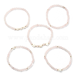 Ensemble de bracelets extensibles en quartz rose naturel, perles et coquillages, 5 styles, 5 pièce, 1-3/4~1-3/4 styles, diamètre intérieur: 4.3~4.5 pouce (1 cm), [1] pièces / style