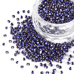 12/0 perles de rocaille en verre, couleurs opaques s'infiltrer, bleu, 2mm, Trou: 0.8mm