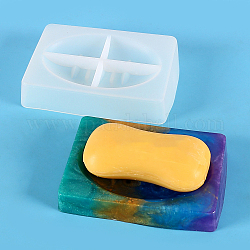 Moules en silicone pour porte-savon auto-drainant, moules de résine, rectangle, 125x95x25mm