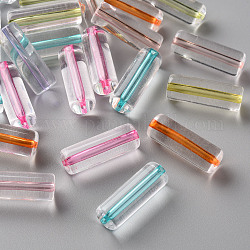 Perline acrilico trasparente, colonna, colore misto, 25x9mm, Foro: 1.6 mm, circa 270pcs/500g