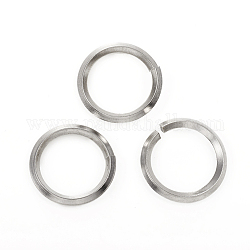 304 anello di salto in acciaio inossidabile, anelli di salto aperti, colore acciaio inossidabile, 10 gauge, 21x2.5mm, diametro interno: 16mm
