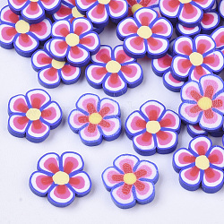 Кабошоны из полимерной глины ручной работы, цветок, розовые, 7.5~10x1~2 мм, Около 3275 шт / 655 г