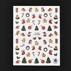 Adesivi per unghie autoadesivi a tema natalizio, fai da te decorazioni per unghie, Babbo Natale, 10.2x8cm