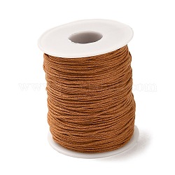 Cordones de hilo de algodón encerado, tierra de siena, 1mm, Aproximadamente 100 yardas / rollo (300 pies / rollo)